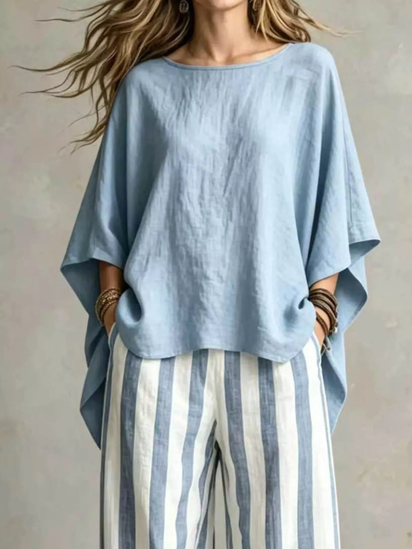 Solid Pocketed Top and Pants Set