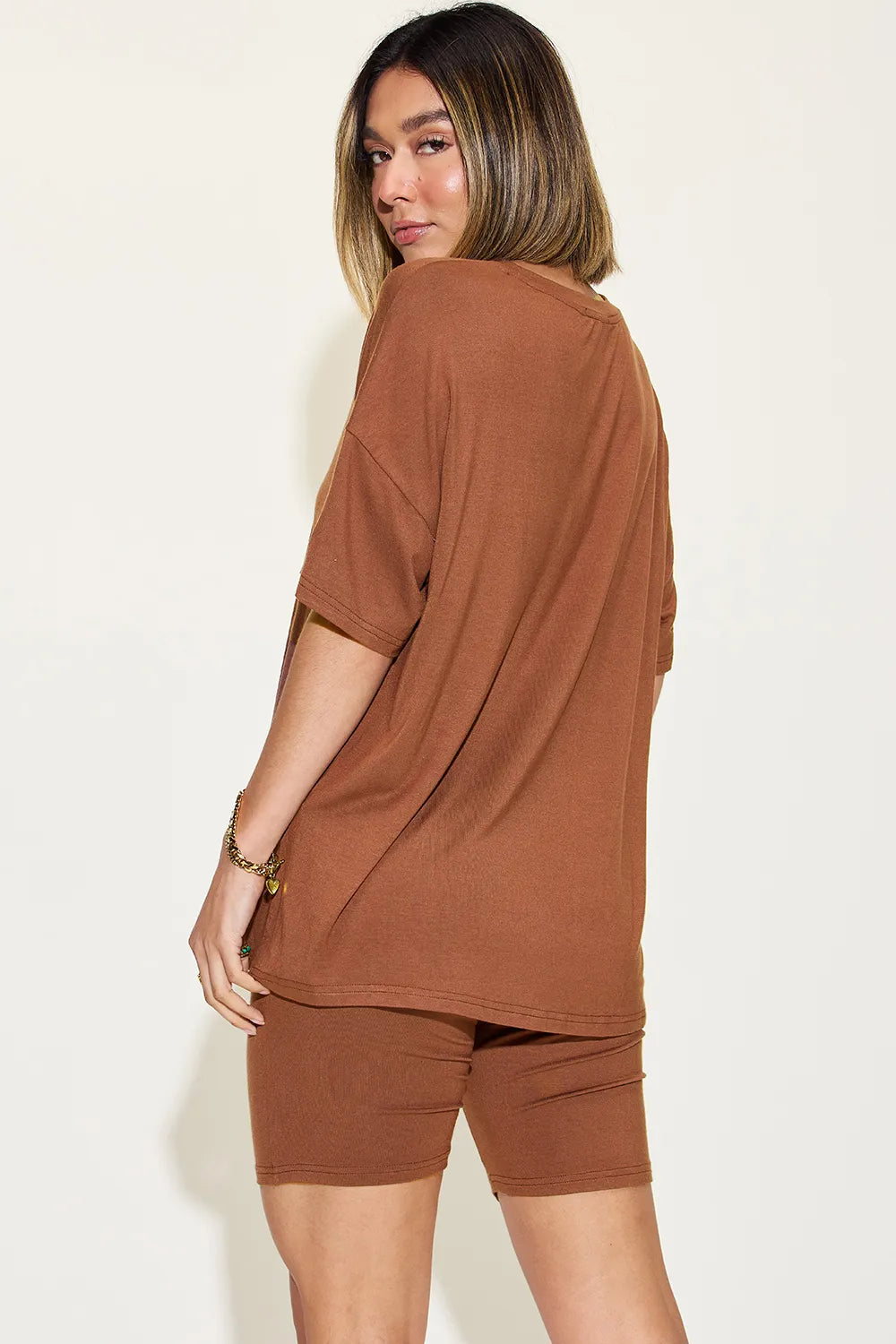 Basic Bae V-Neck Tee and Shorts Set