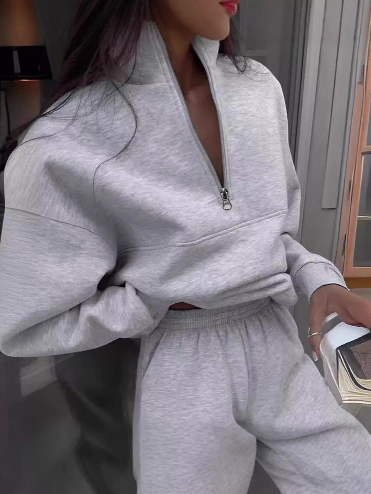 Half-Zip Sweatshirt and Joggers Set