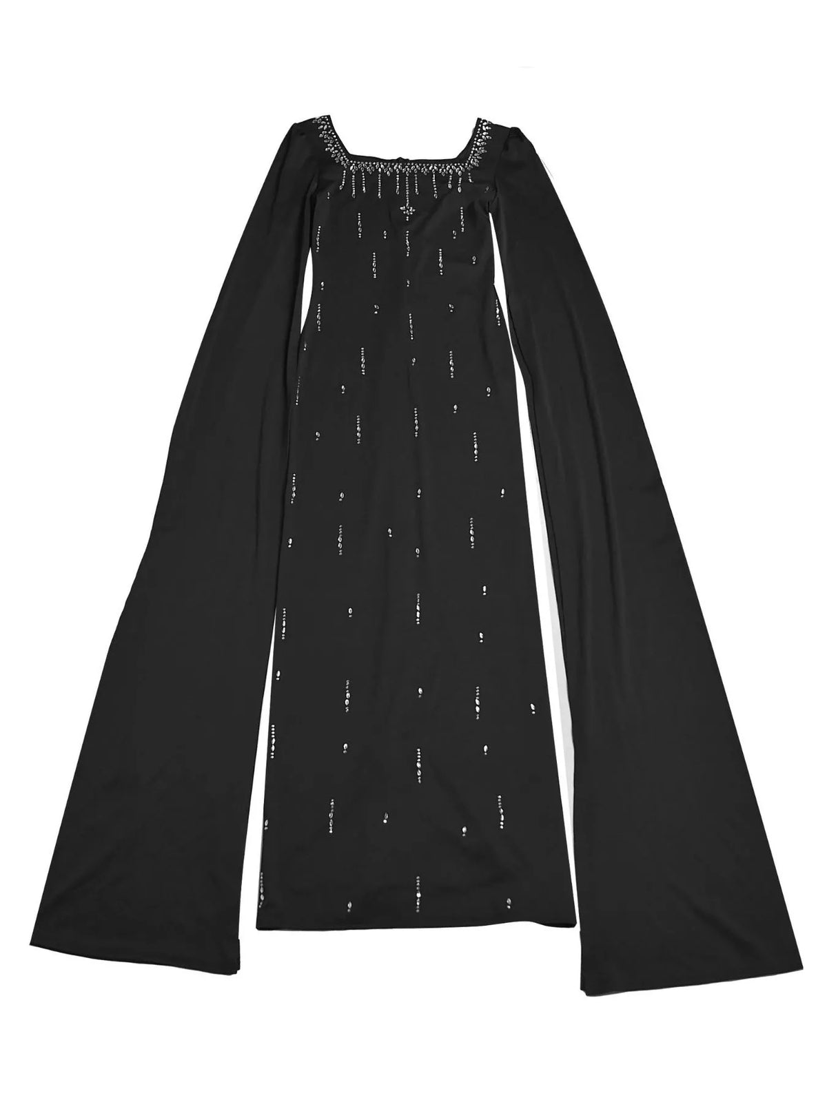 Rhinestone Square Neck Maxi Dress