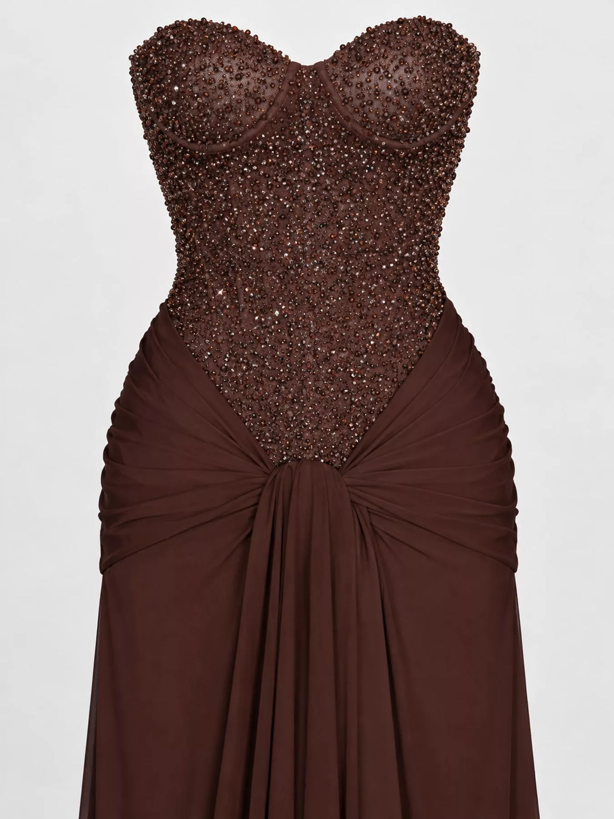 Strapless Sequin Corset Maxi Dress