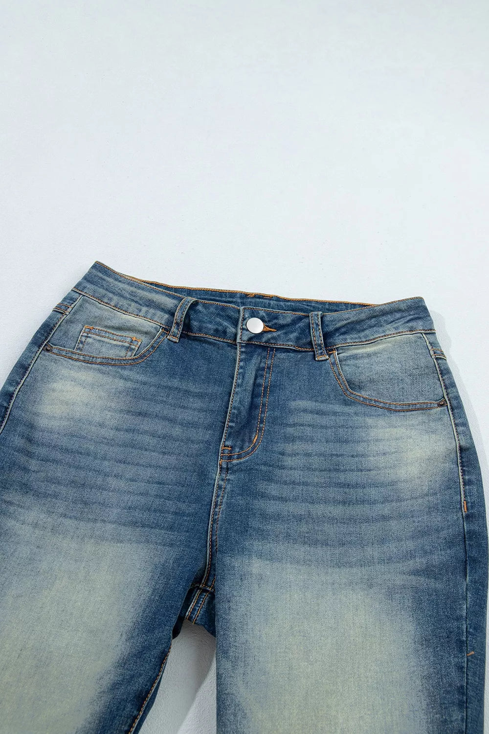 Flare Leg Jeans with Pocket Detail in Medium