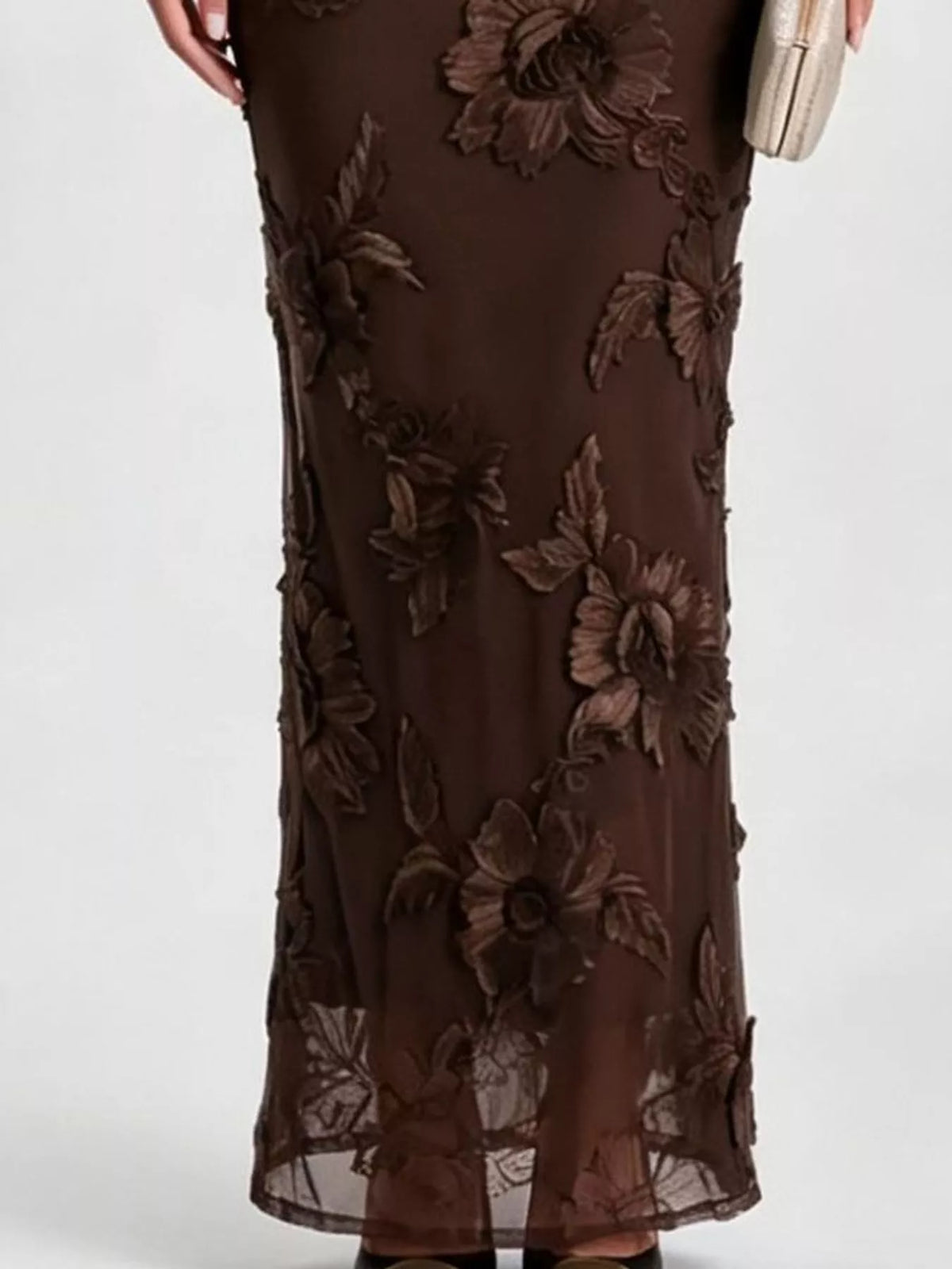 One-Shoulder Embroidered Maxi Dress