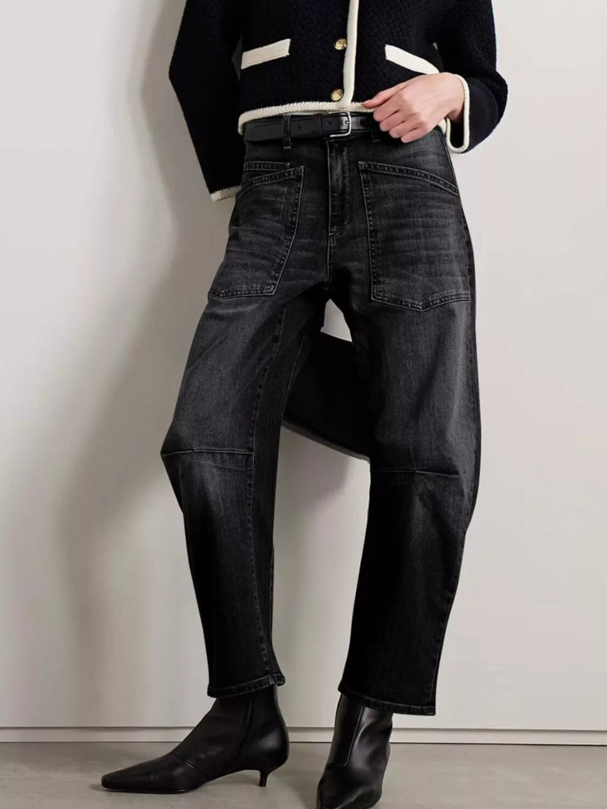 Wide-Leg Jeans with Patch Pockets by Dreamy Drapes