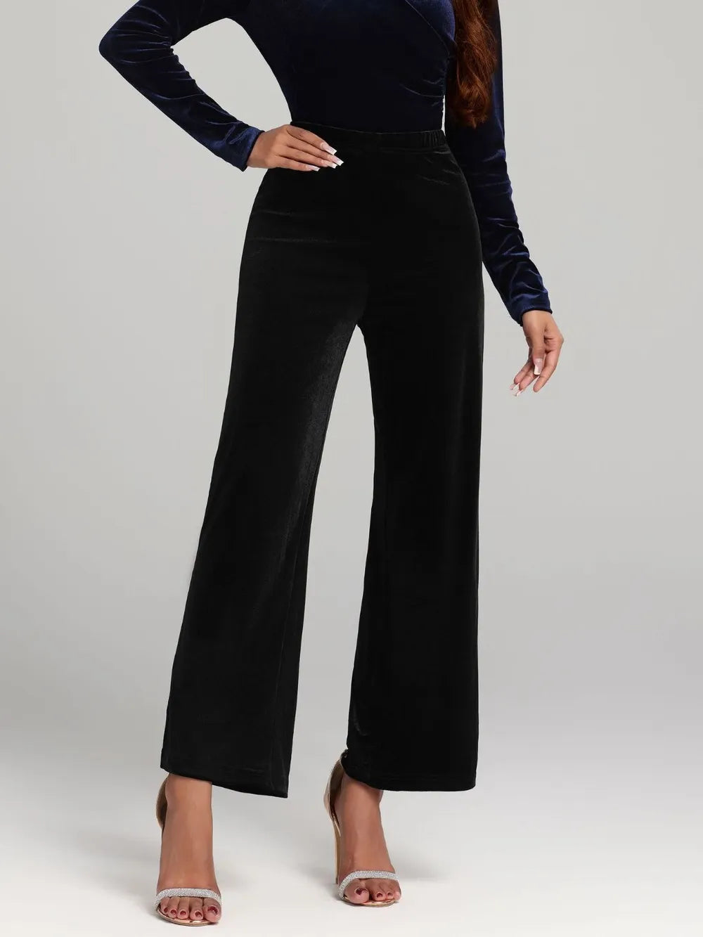 High Waist Wide Leg Pants in Black