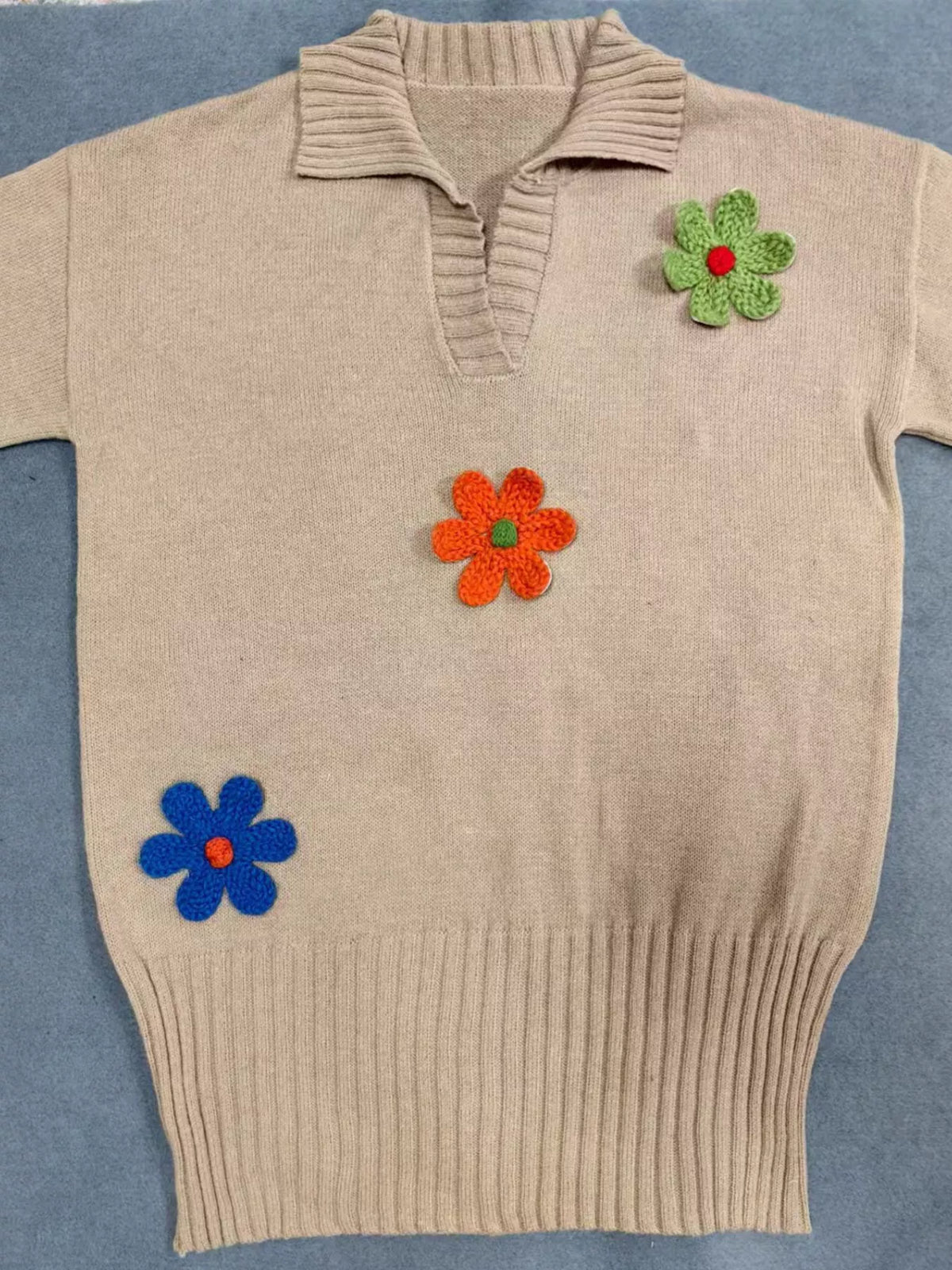 Floral Applique Sweater Dress
