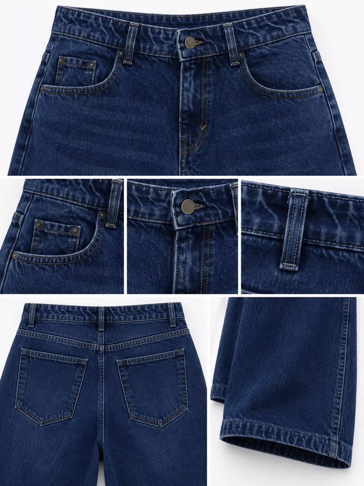 Wide-Leg Vintage Wash Jeans