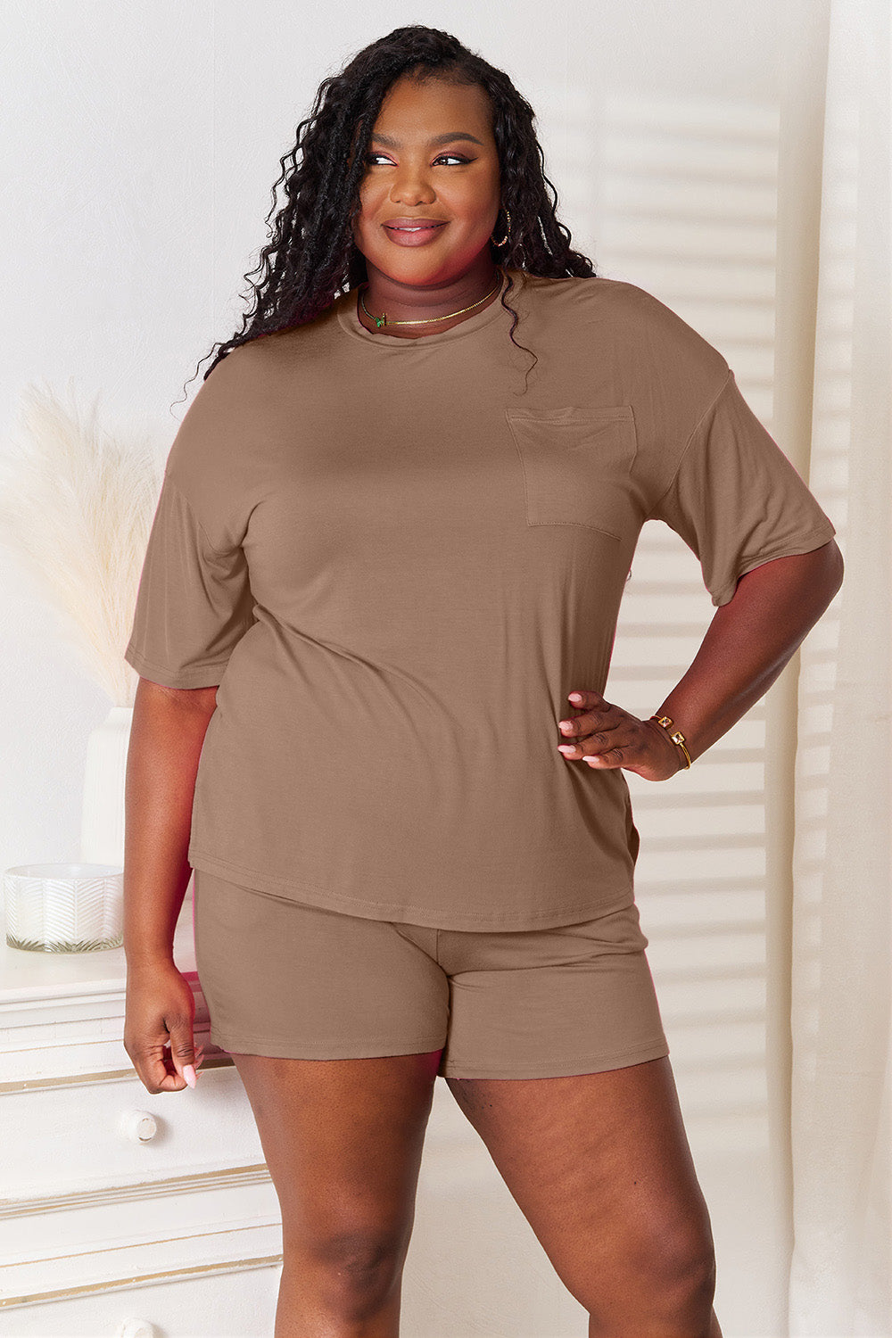 Basic Bae Half Sleeve Top and Shorts Set