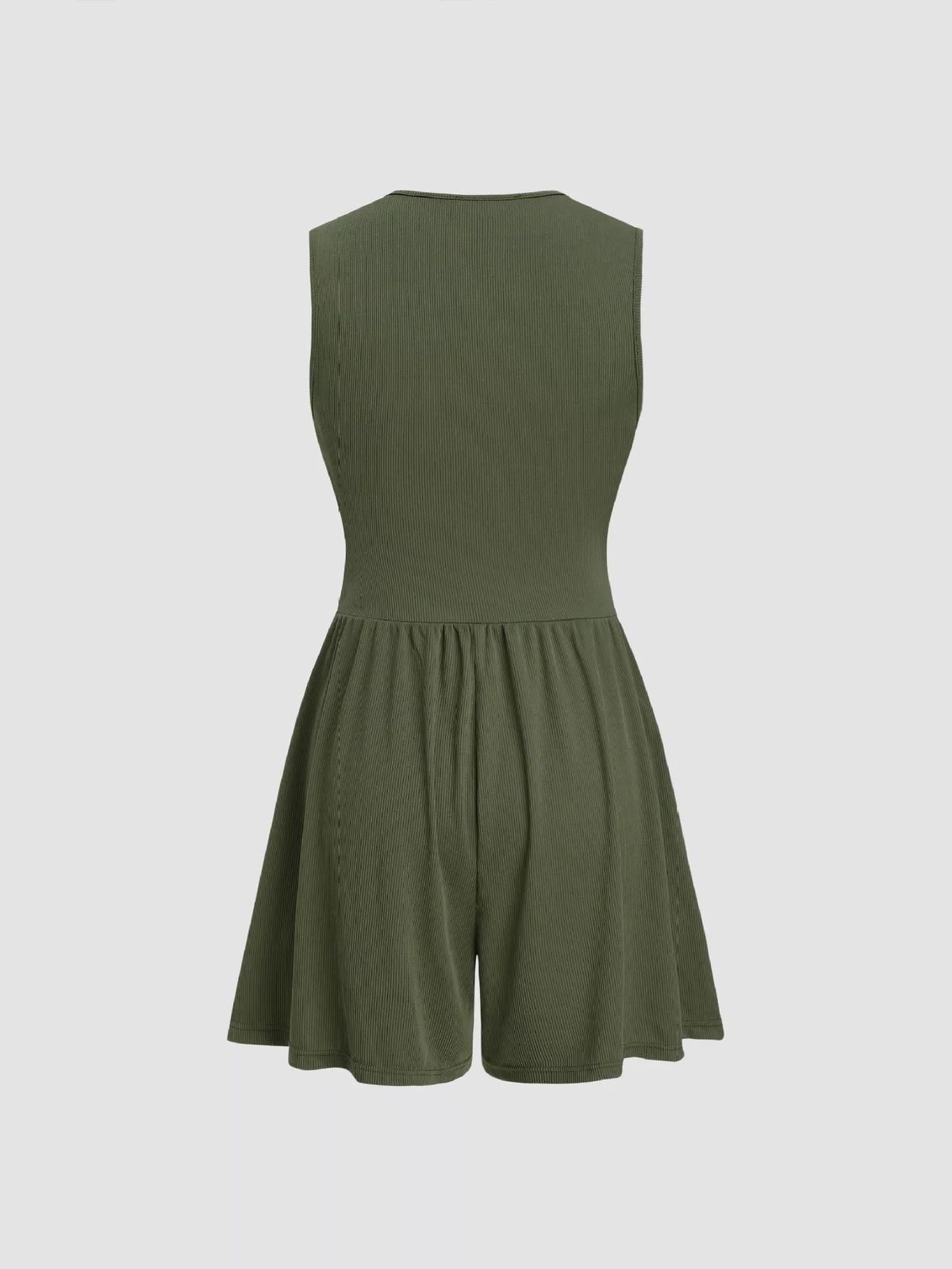 Deep V-Neck Ruched Romper