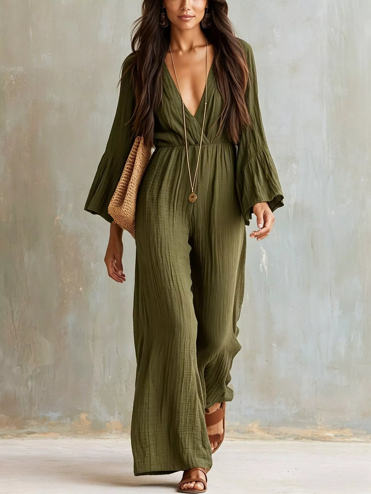 Flare Sleeve Jumpsuit