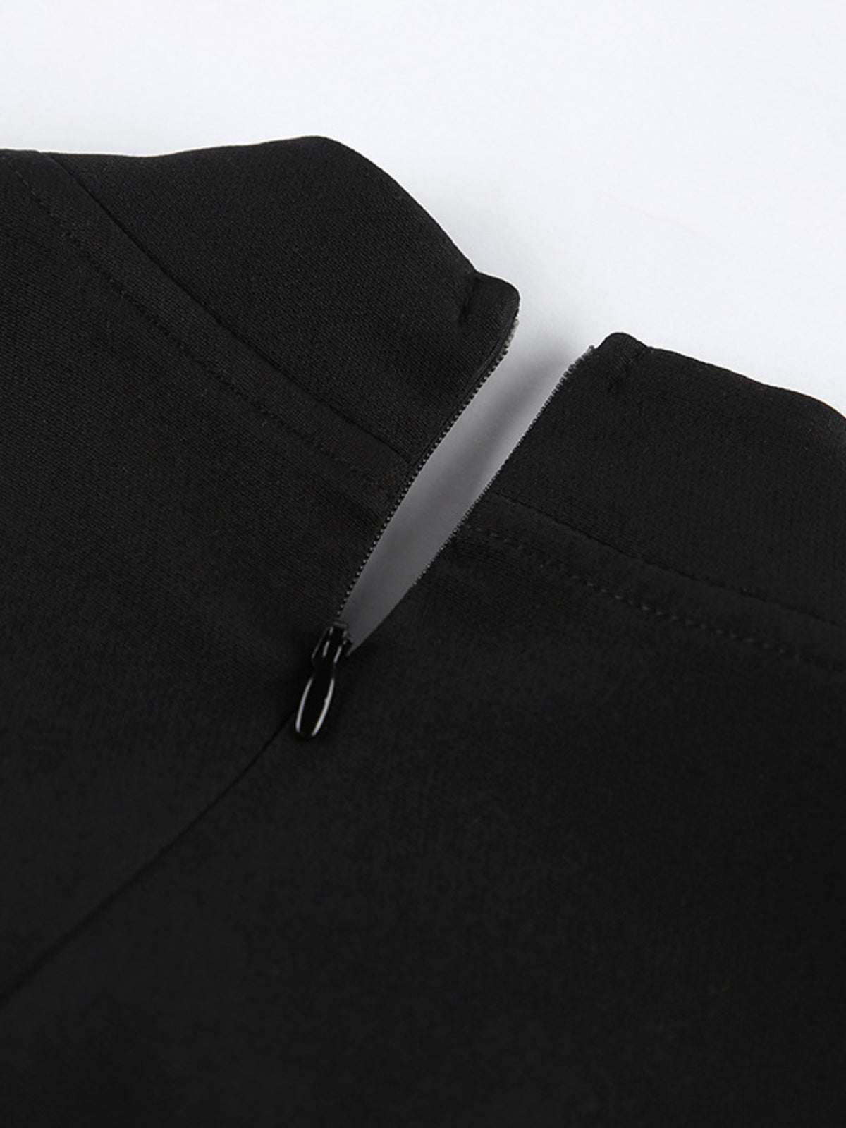 Ruched Long Sleeve Midi Dress in Black