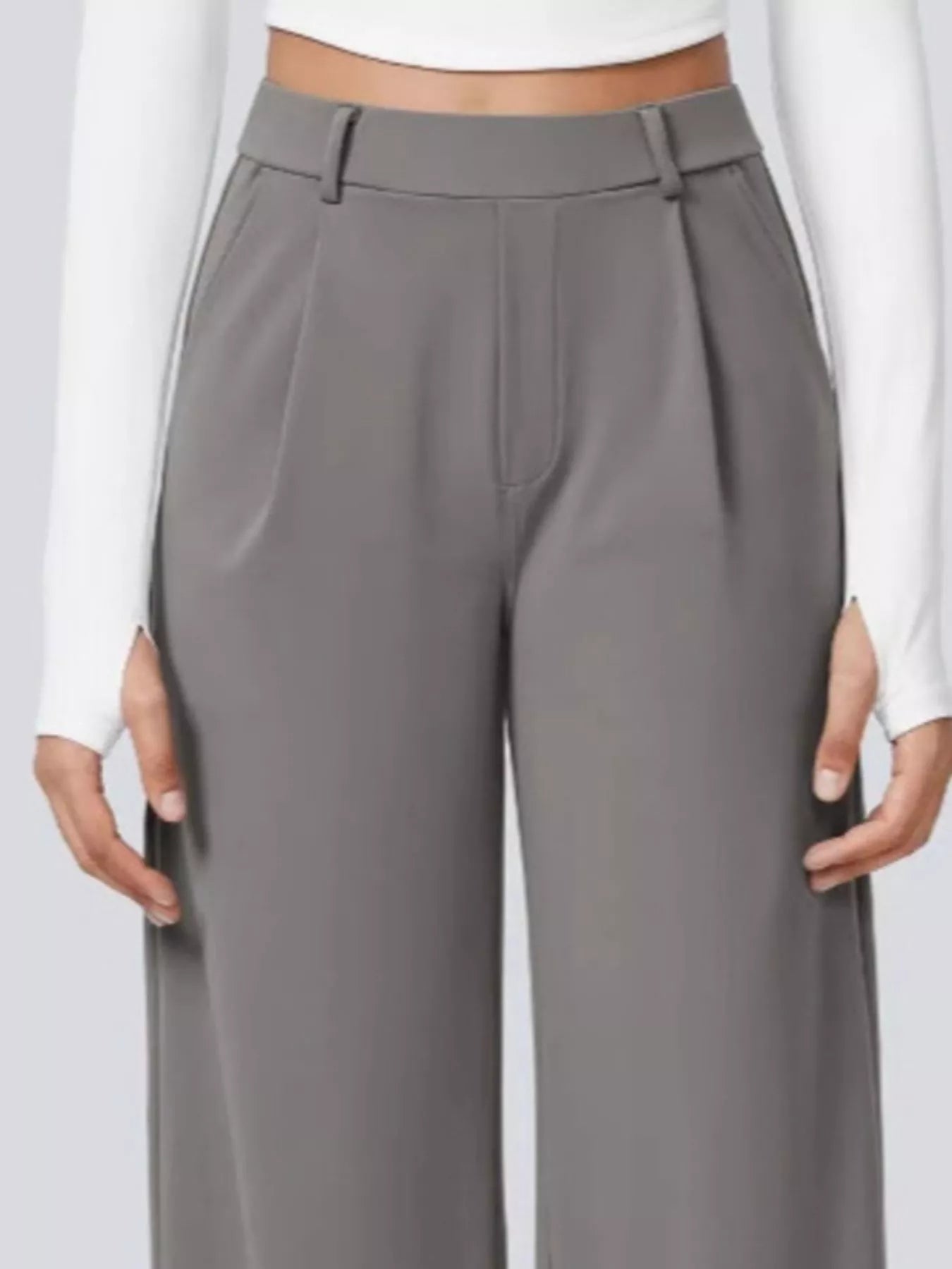 Pocketed Wide Leg Pants