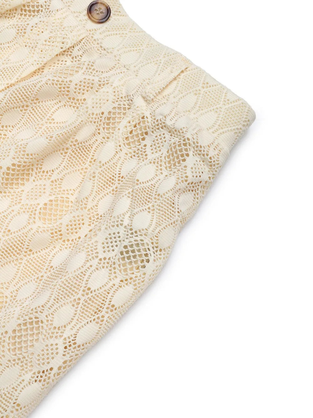 Decorative Button Wide Leg Pants in Cream