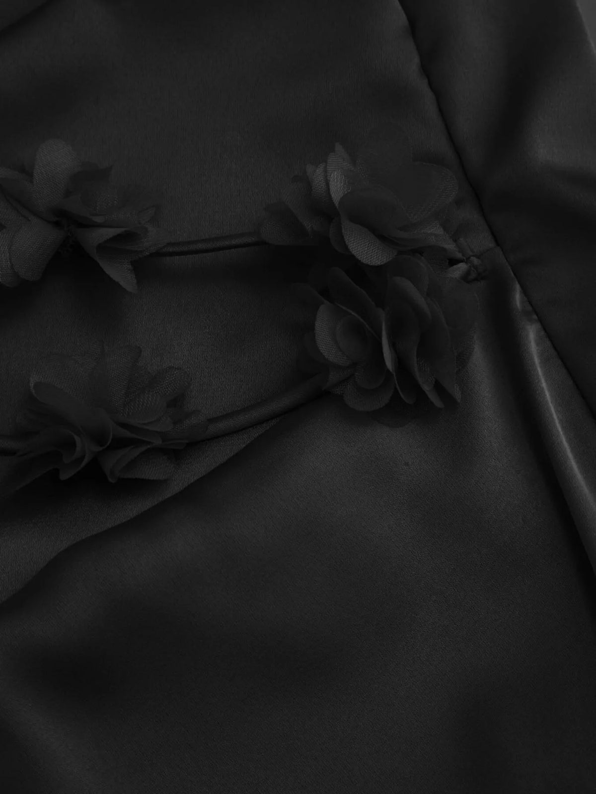 Cowl Neck Satin Maxi Dress in Black