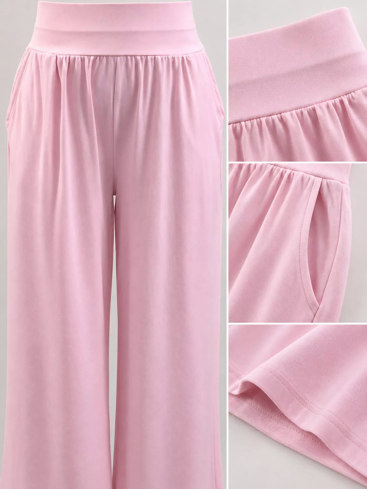 High-Rise Wide-Leg Pants with Pockets