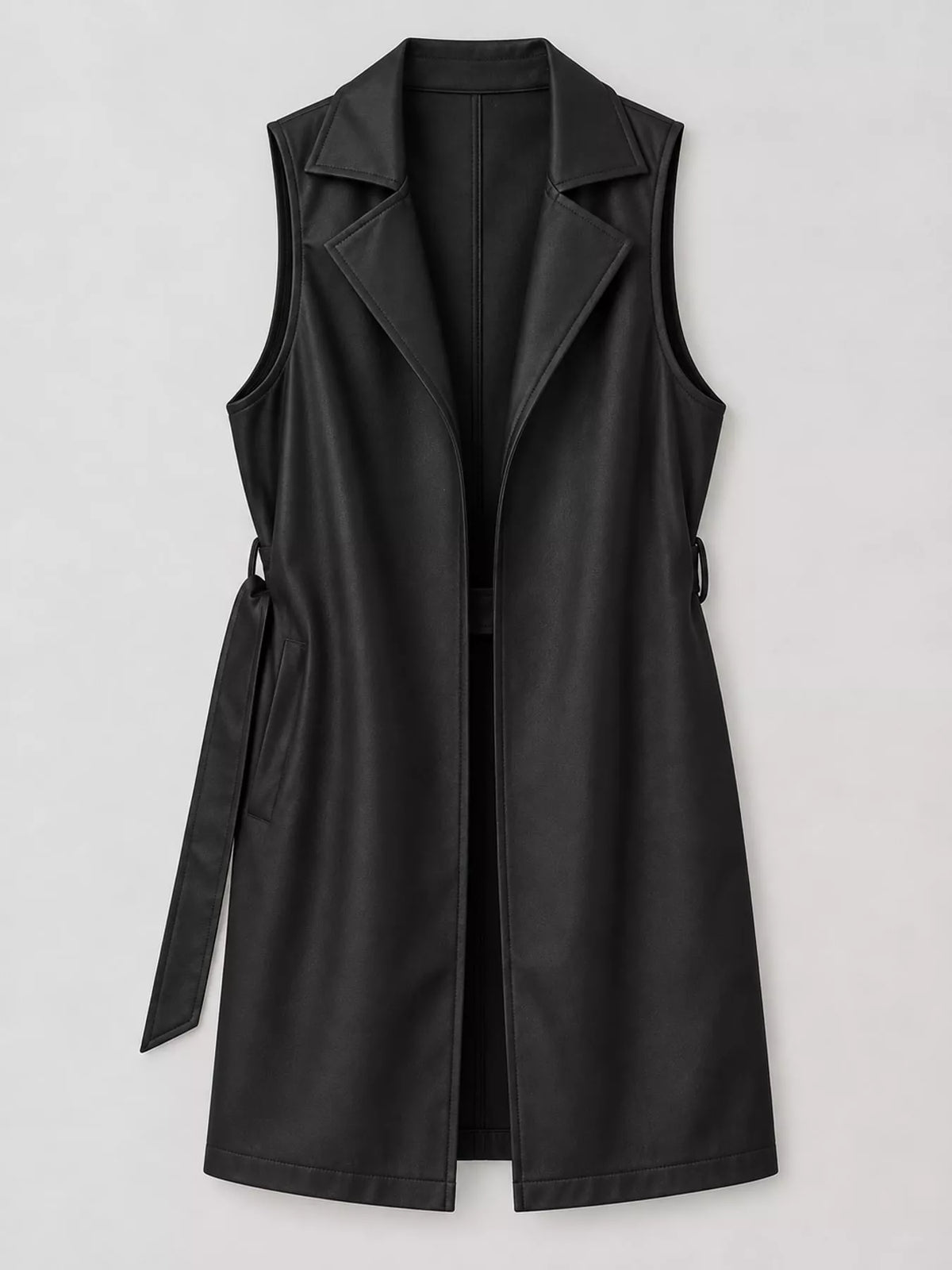 Tie-Waist Longline Vest Coat