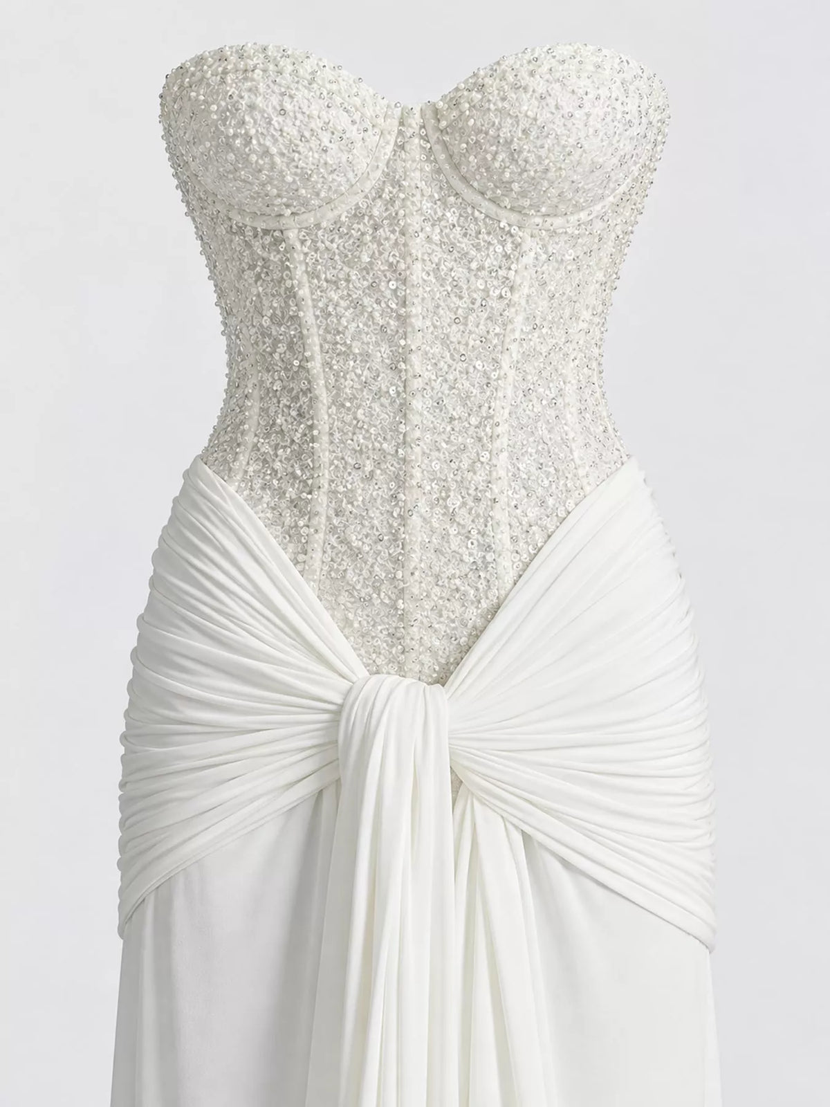 Strapless Sequin Corset Maxi Dress