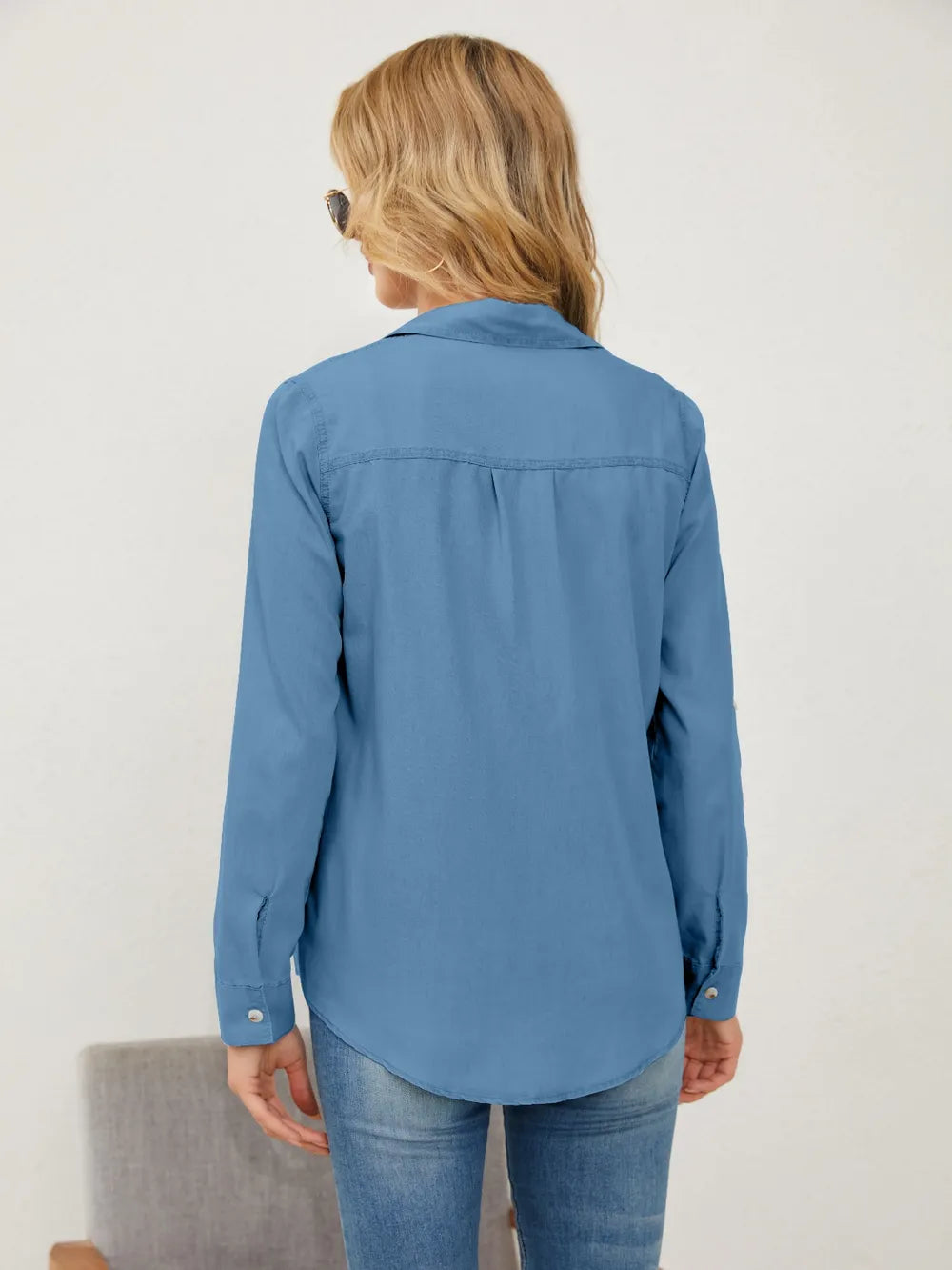 Pocketed Button Up Denim Shirt by Y.Y@Denim