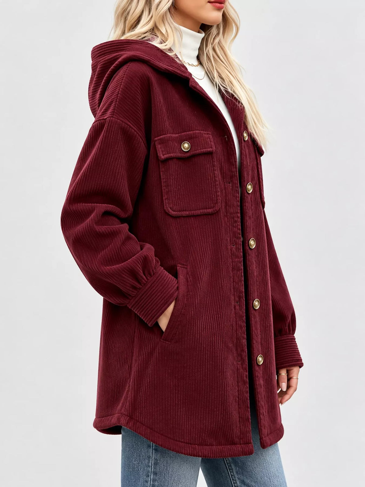 Corduroy Button-Down Jacket