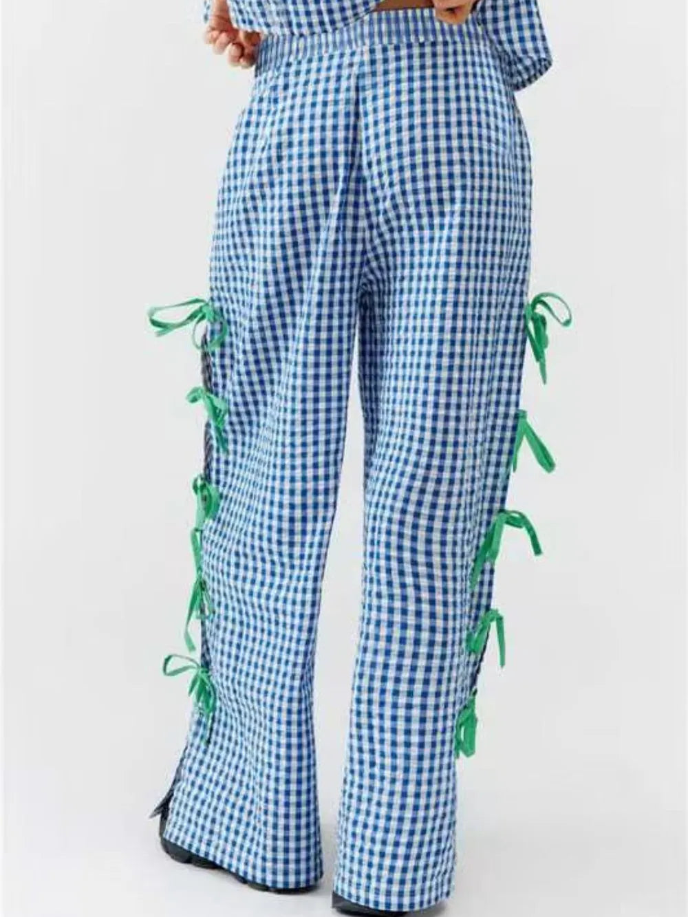 Plaid Pants in Blush Pink by Mystique Q