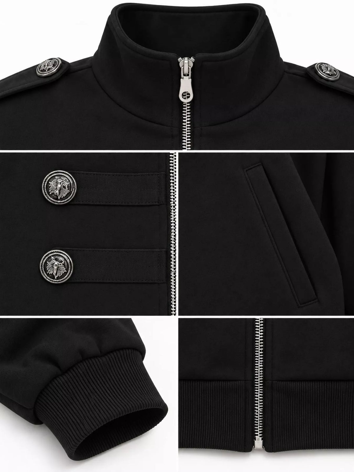 Double-Breasted Zip-Up Jacket