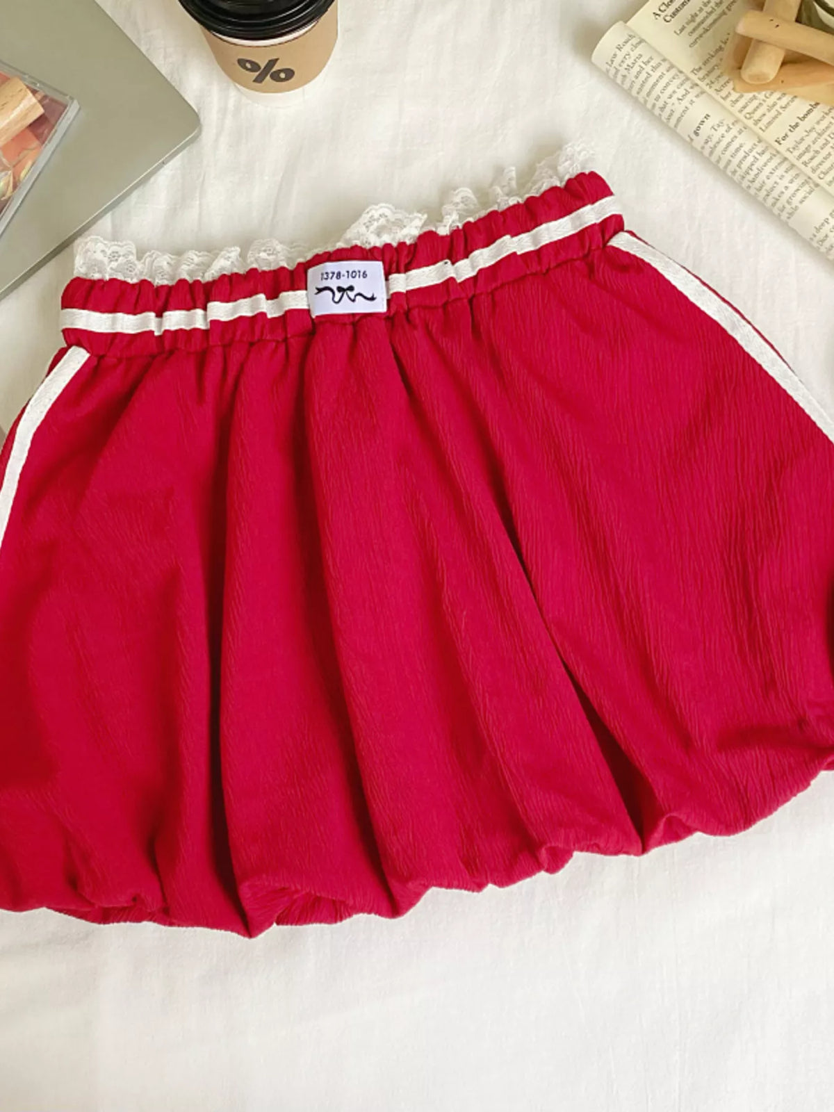 Lace Trim Mini Skirt