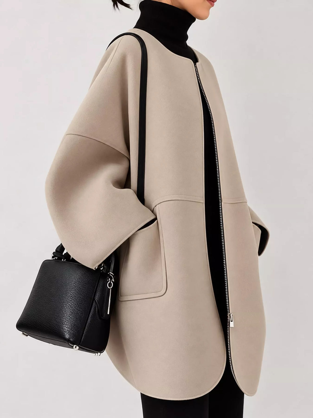 Minimalist Oversized Scuba-Style Coat