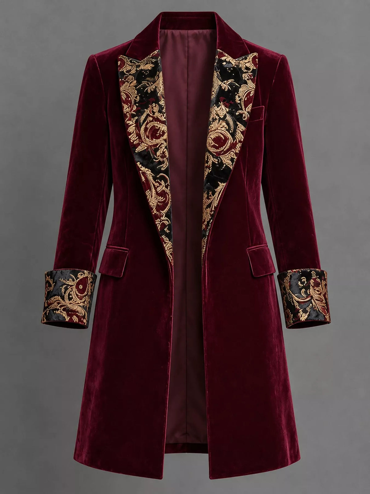 Floral Lapel Velvet Blazer