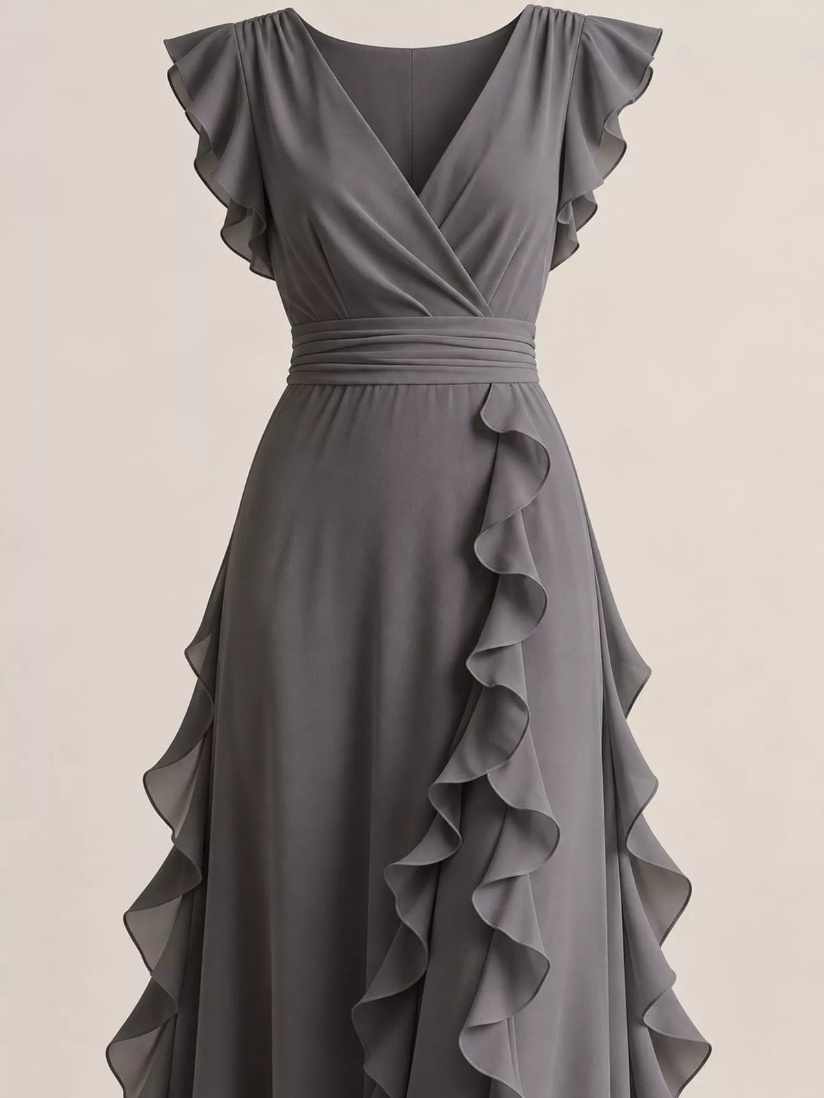 Ruffled Surplice Maxi Dress