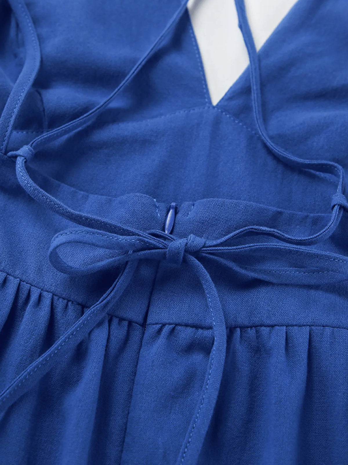 V-Neck Tiered Maxi Cami Dress in Blue