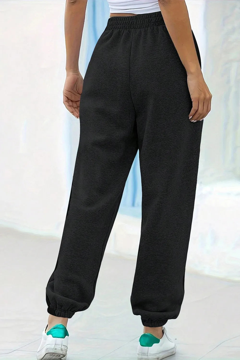 Tie-Waist Joggers with Pockets in Neutral Shades by K&L