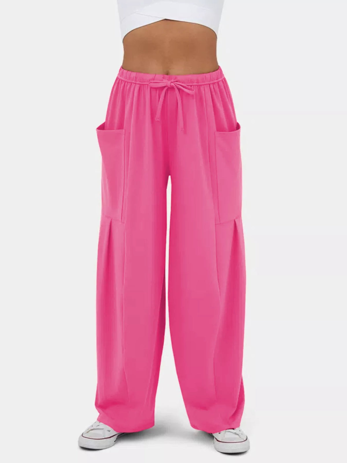 High-Waisted Adjustable Wide-Leg Pants