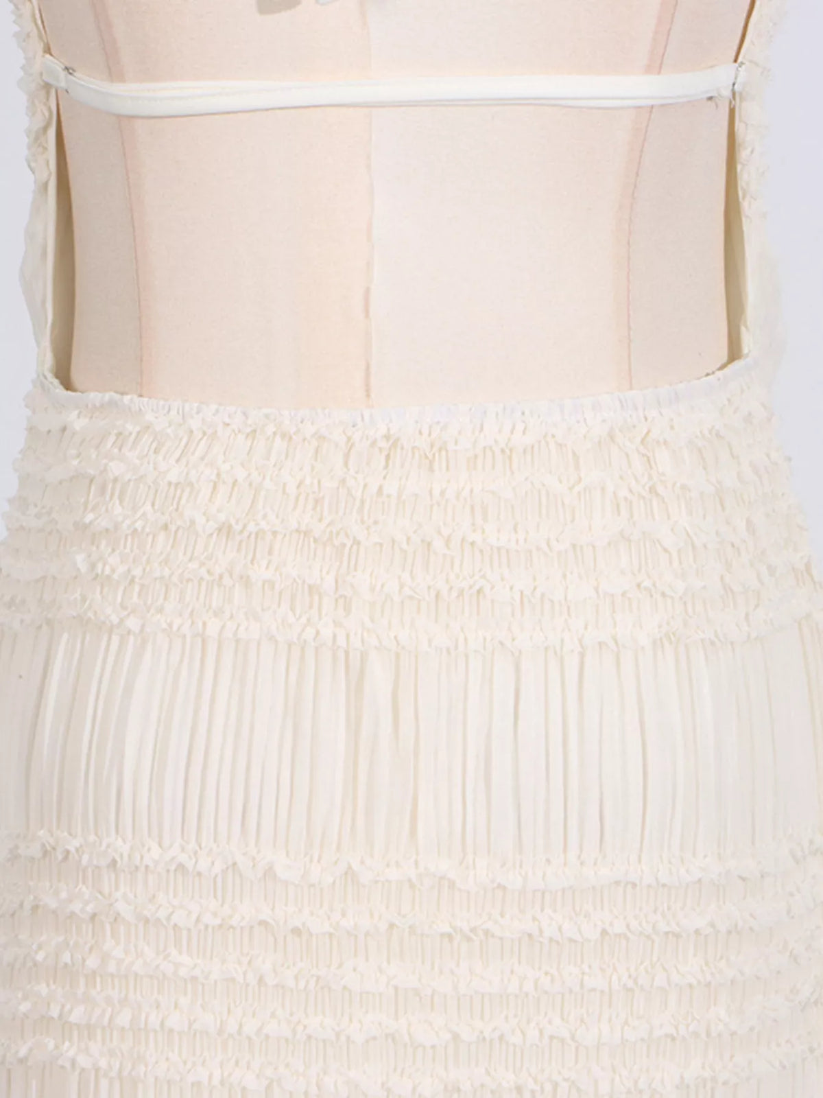 Ruched Halter Neck Maxi Dress in Apricot