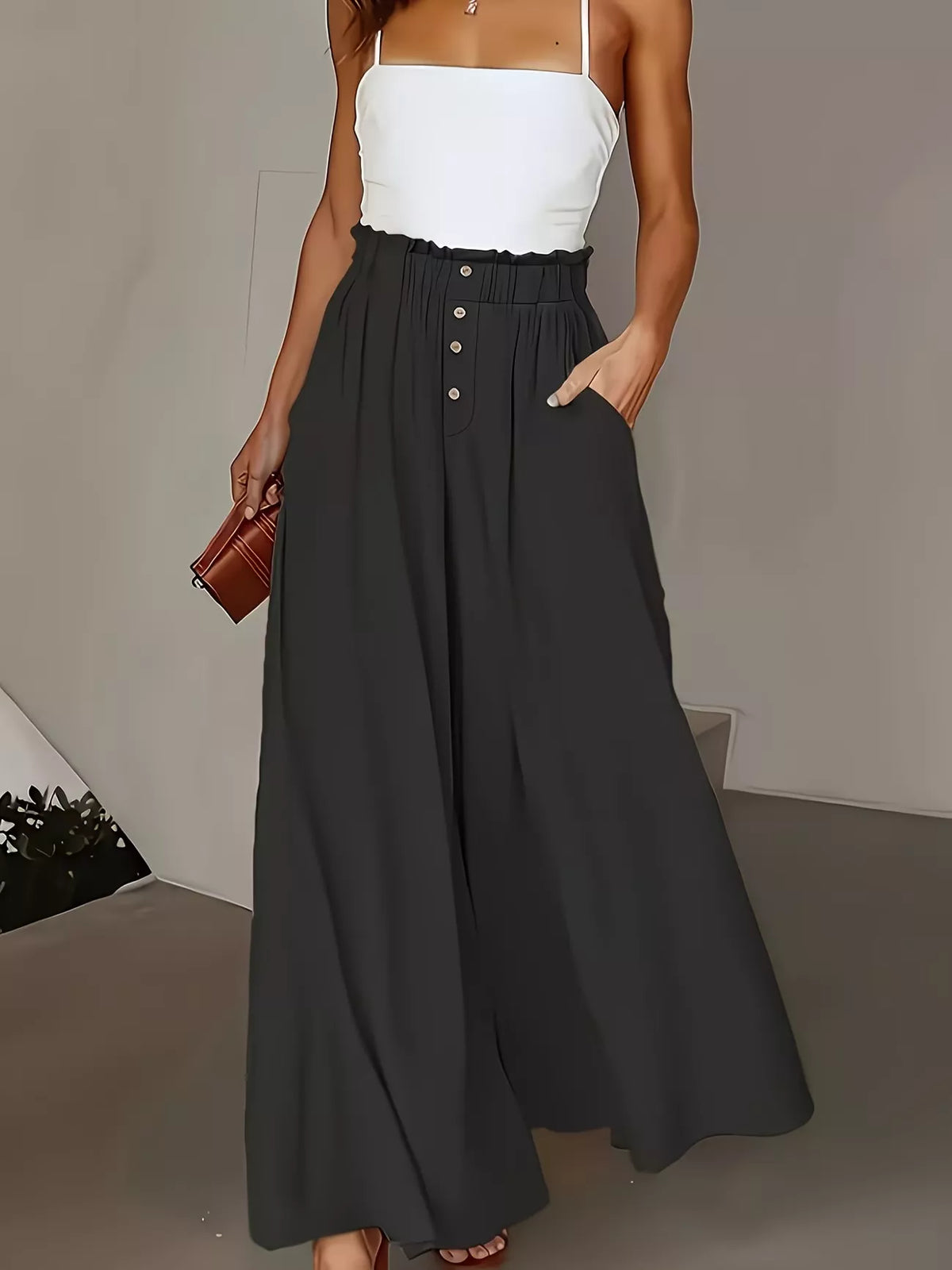 High-Waisted Wide Leg Pants