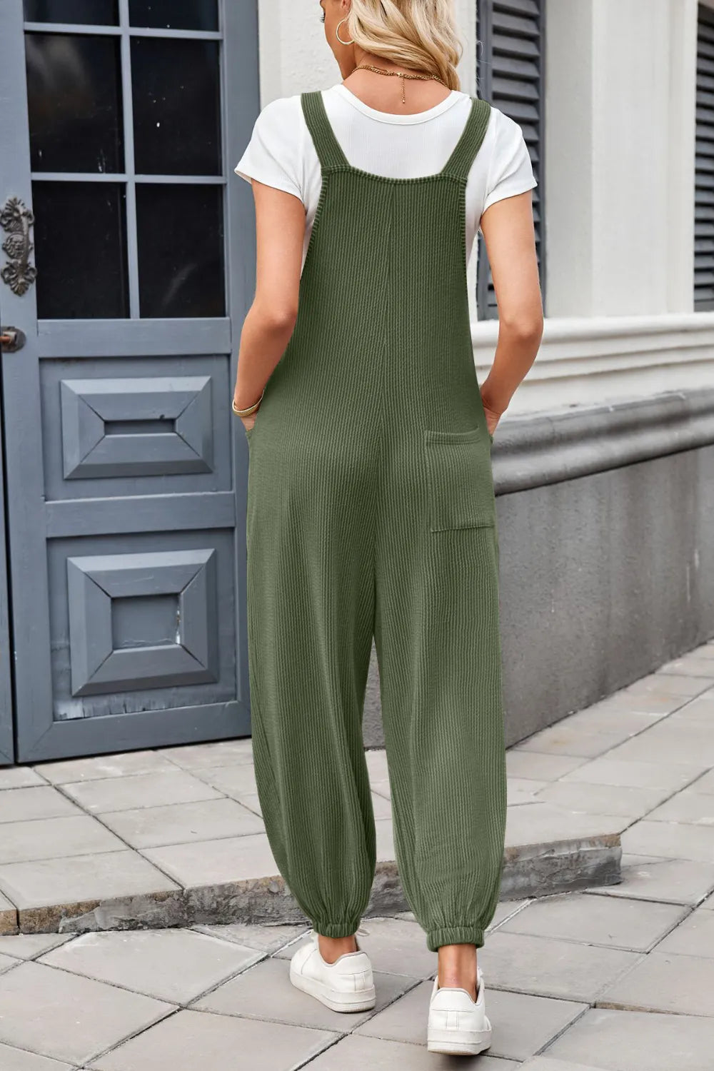 Knotted Strap Overalls with Pockets