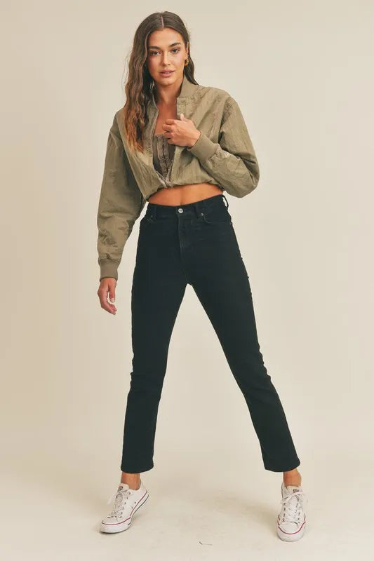 Long Sleeve Two-Way Jacket in Olive