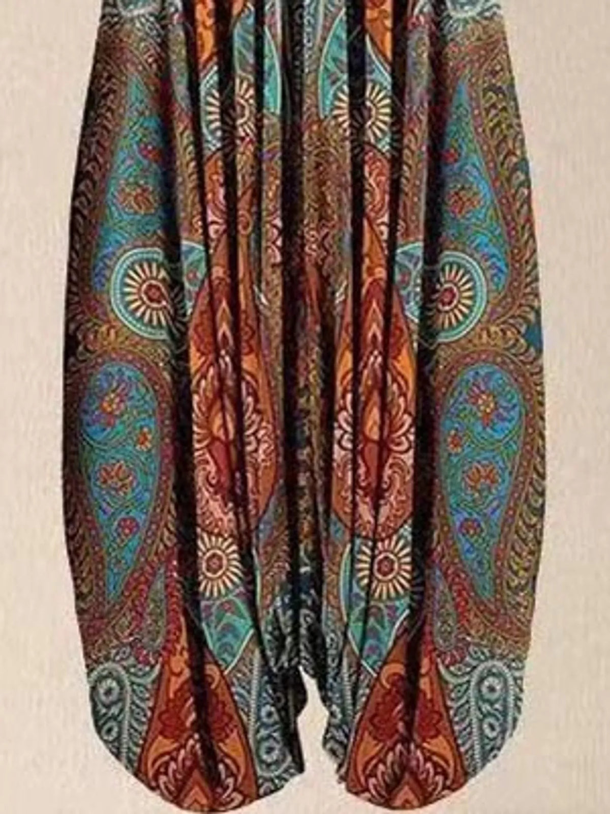 Plus Size Printed V-Neck Sleeveless Romper