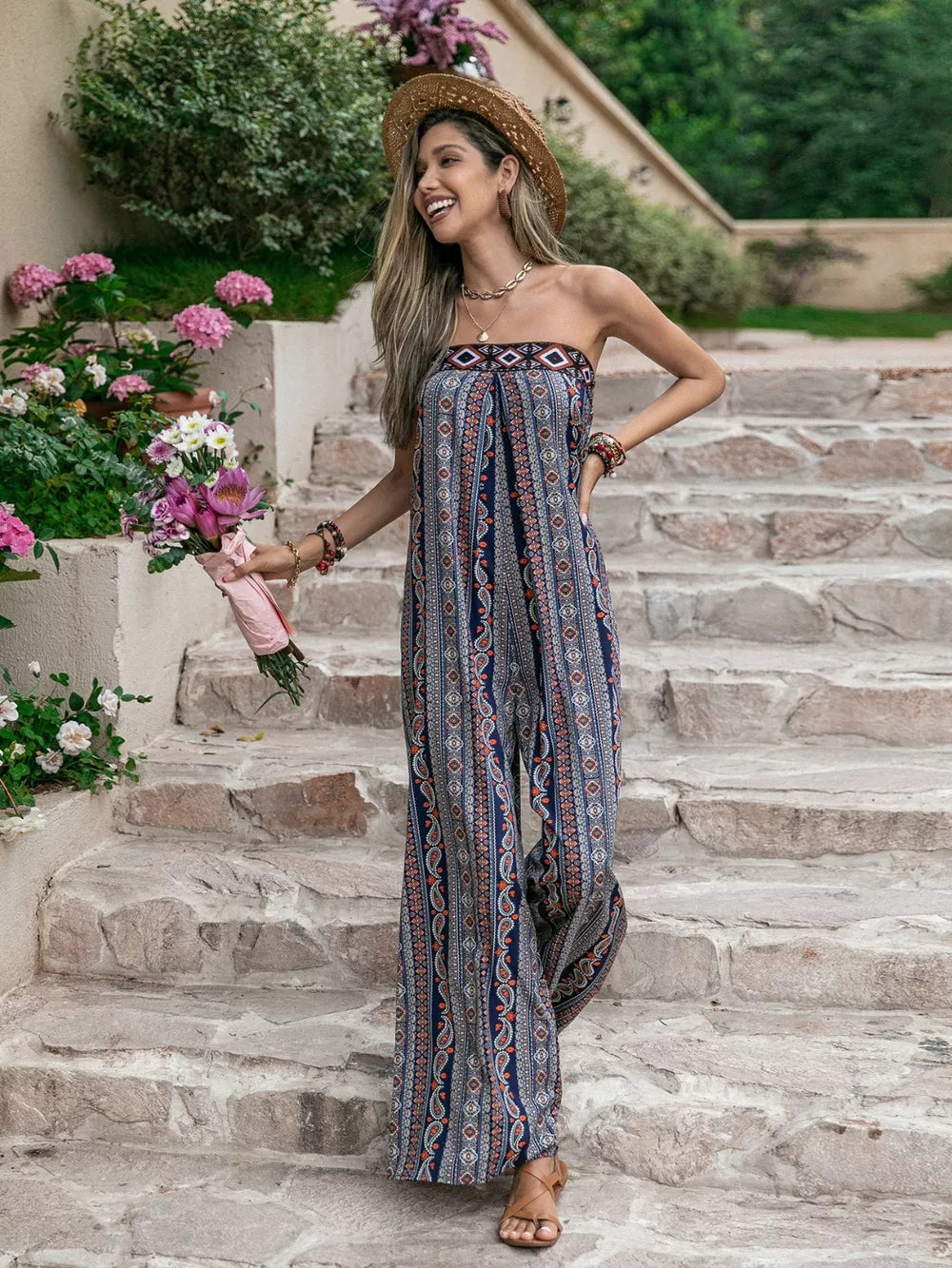 Tied Wide-Leg Jumpsuit