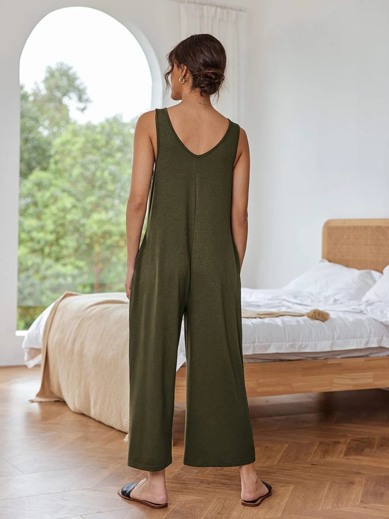 Sleeveless Wide Leg Jumpsuit