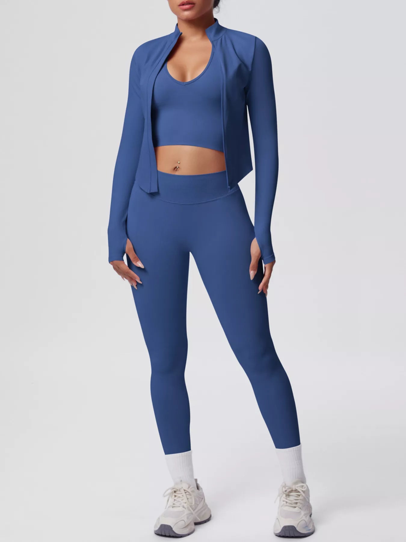 Zip-Up Jacket Tank and Leggings Active Set