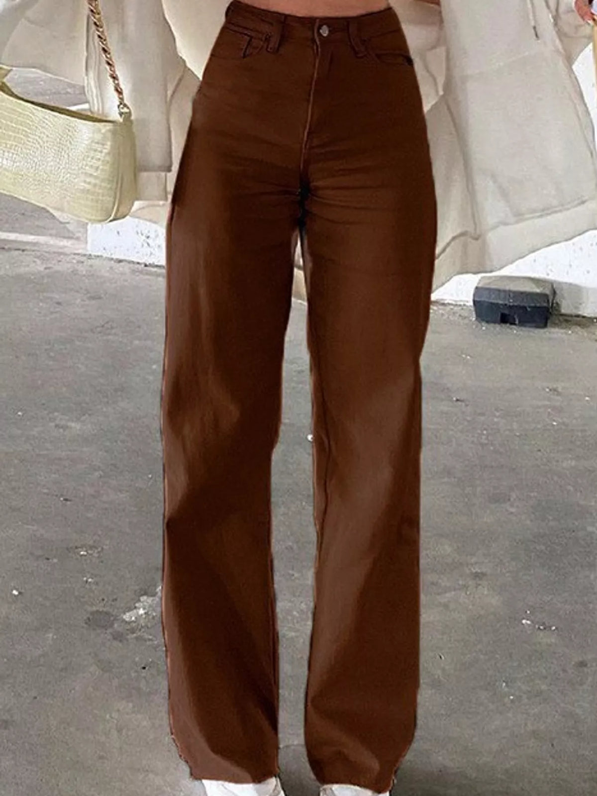High-Waisted Vintage Wash Jeans