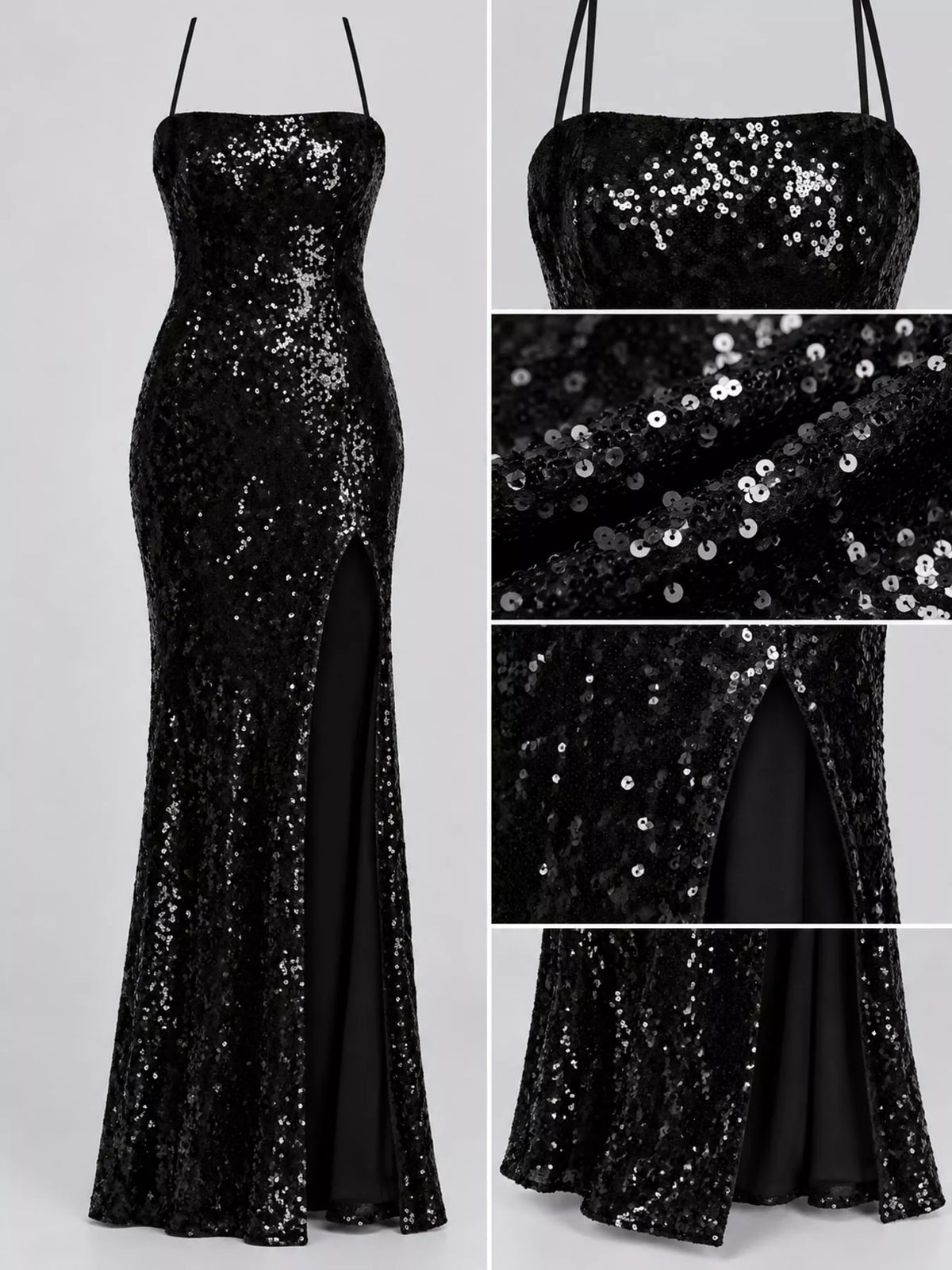 Sequin Bodycon Backless Evening Dress