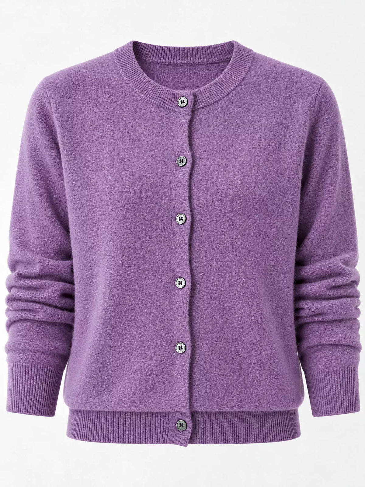 Crew Neck Button-Down Cardigan