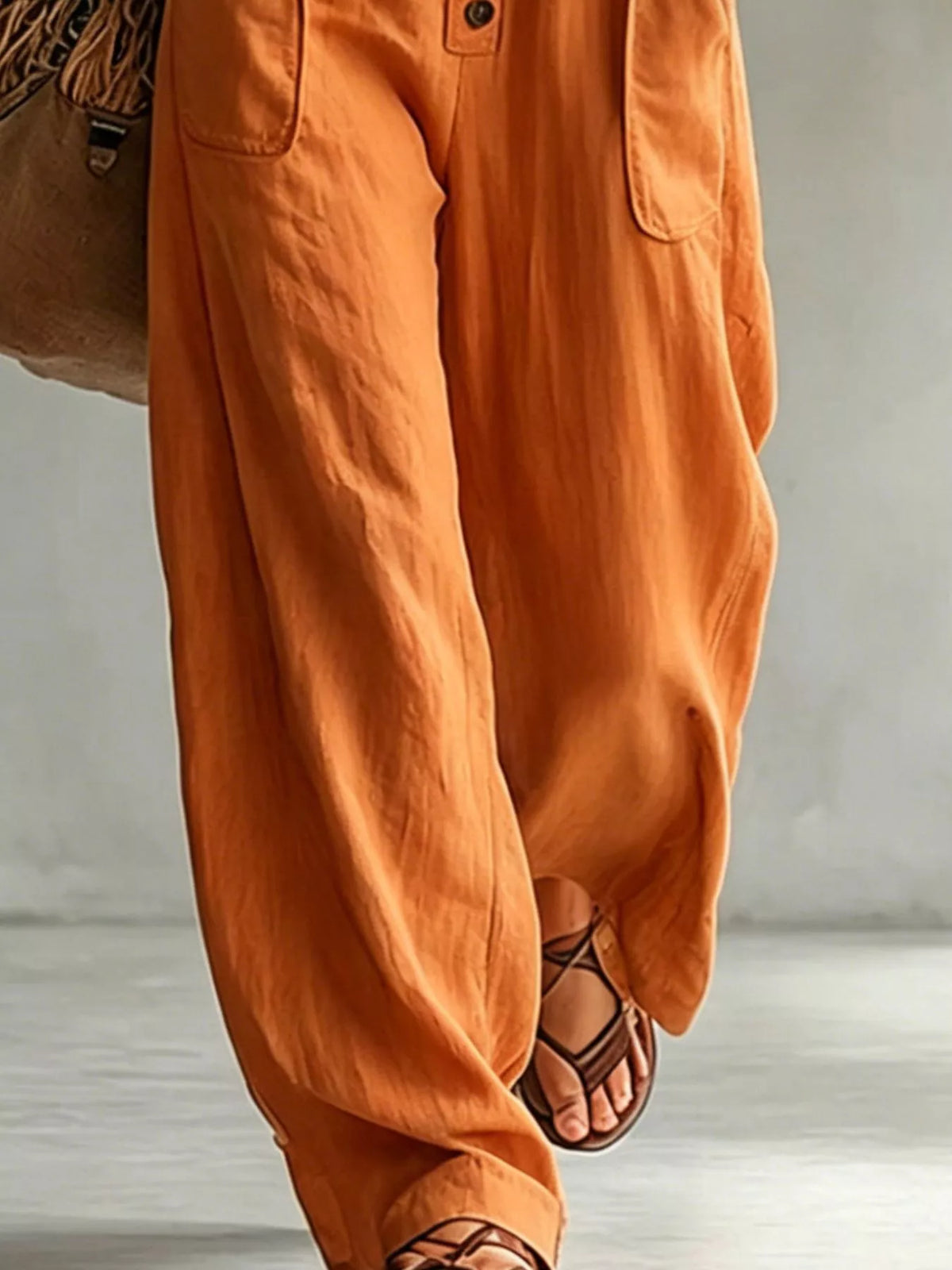Long Sleeve Button Front Jumpsuit