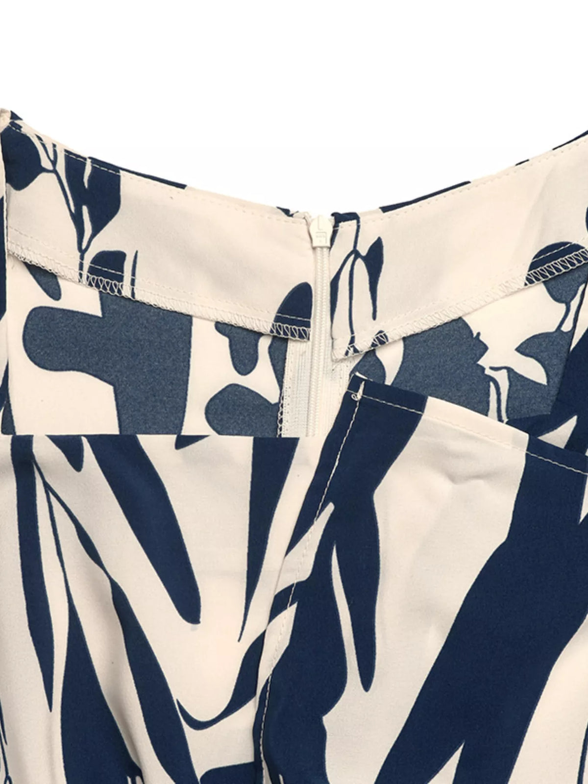 Printed Square Neck Maxi Dress in Blue