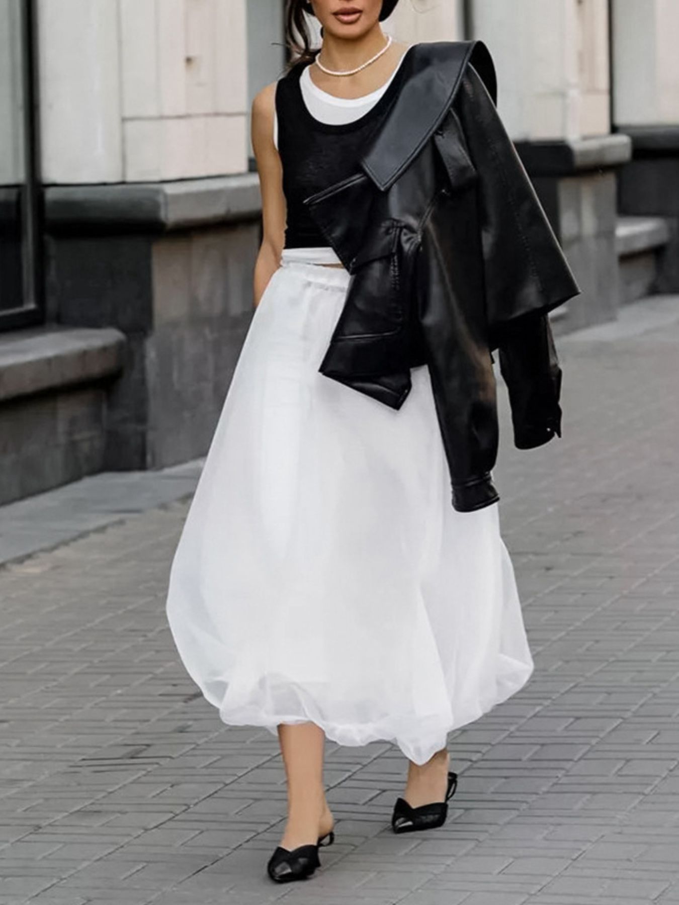 Elastic Waist Flowy Skirt