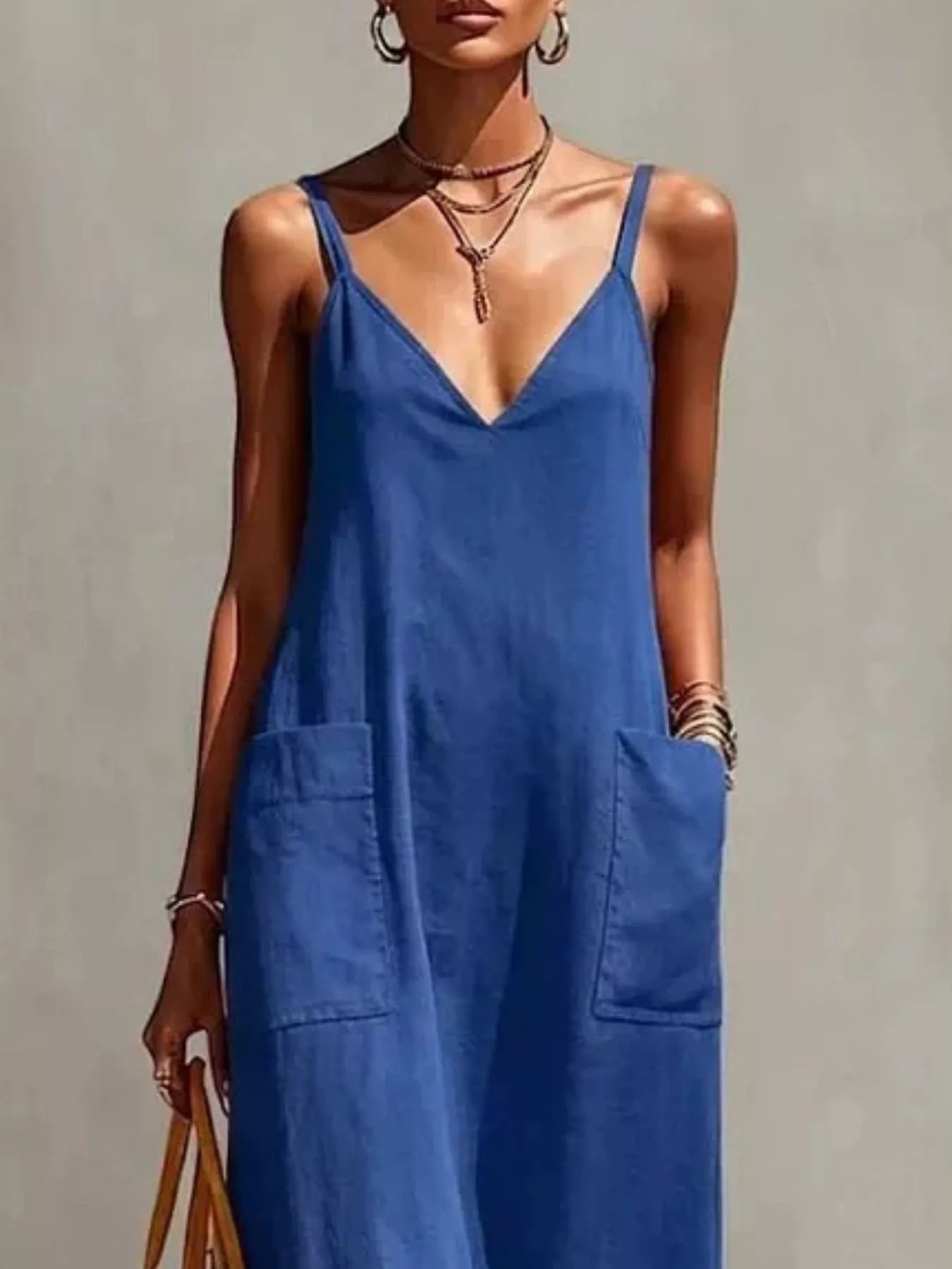 Fringe V-Neck Spaghetti Strap Dress