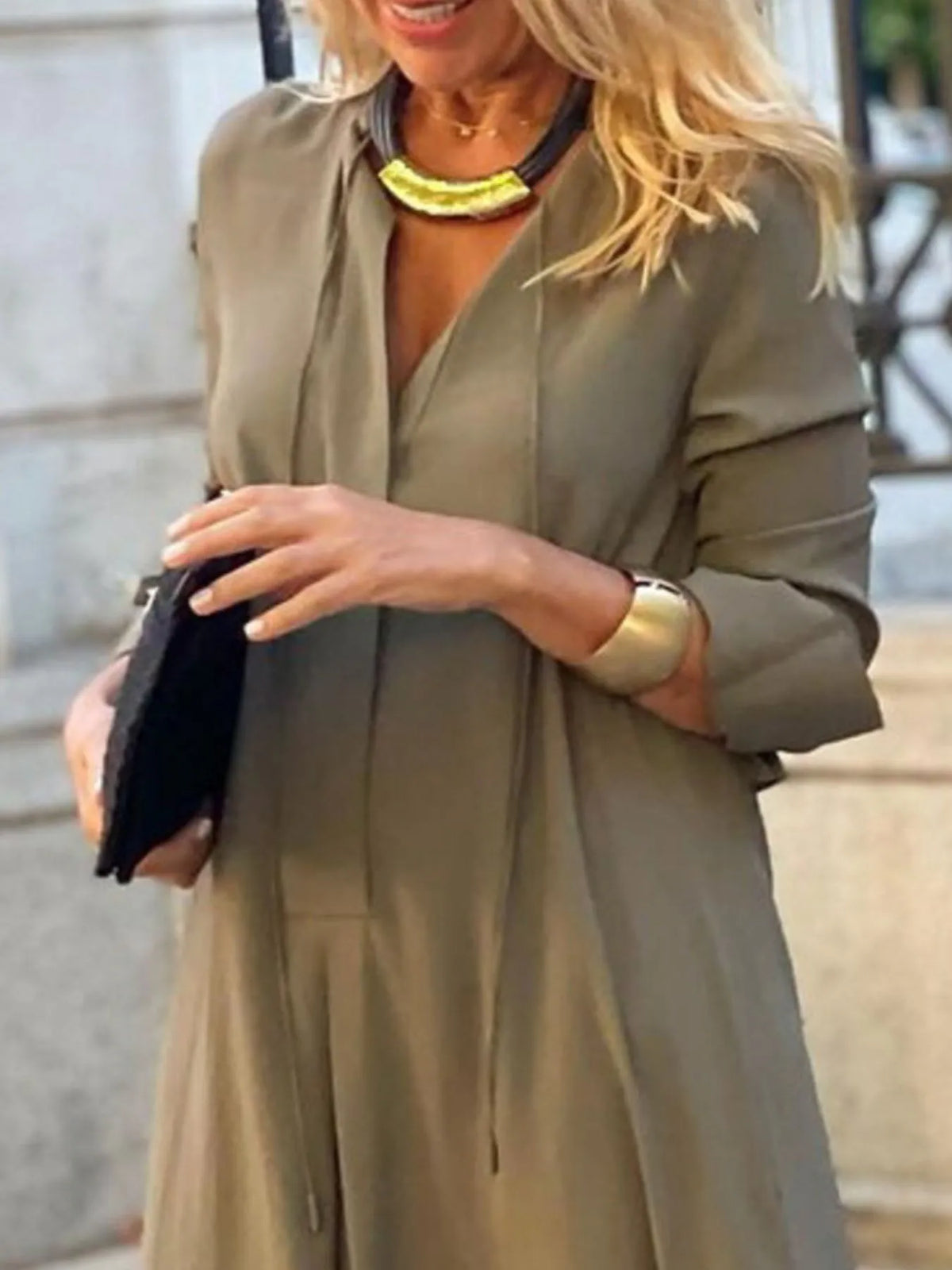 Solid Maxi Shirt Dress