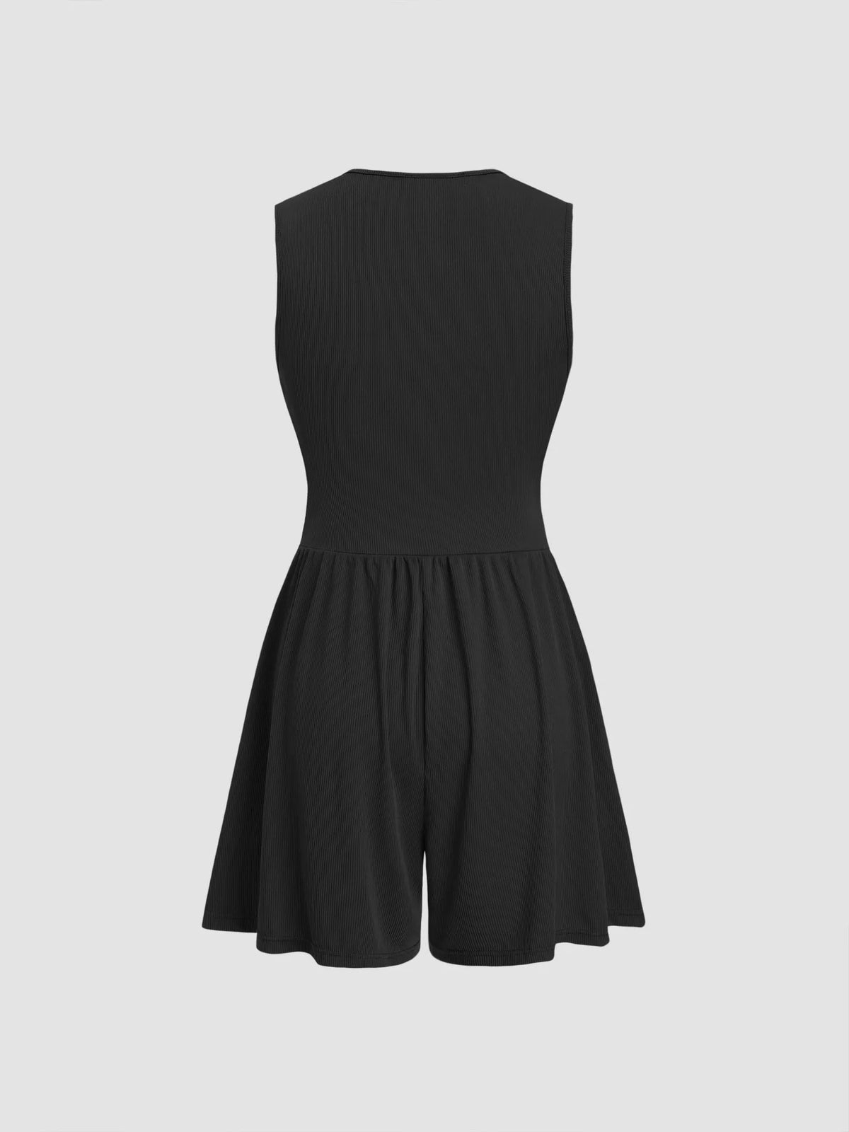 Deep V-Neck Ruched Romper