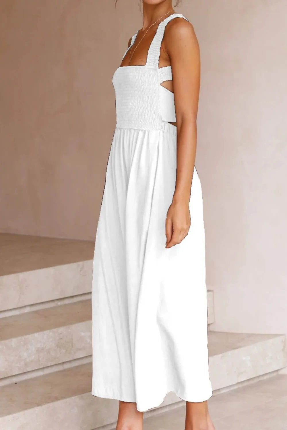 Crisscross Smocked Wide Strap Dress